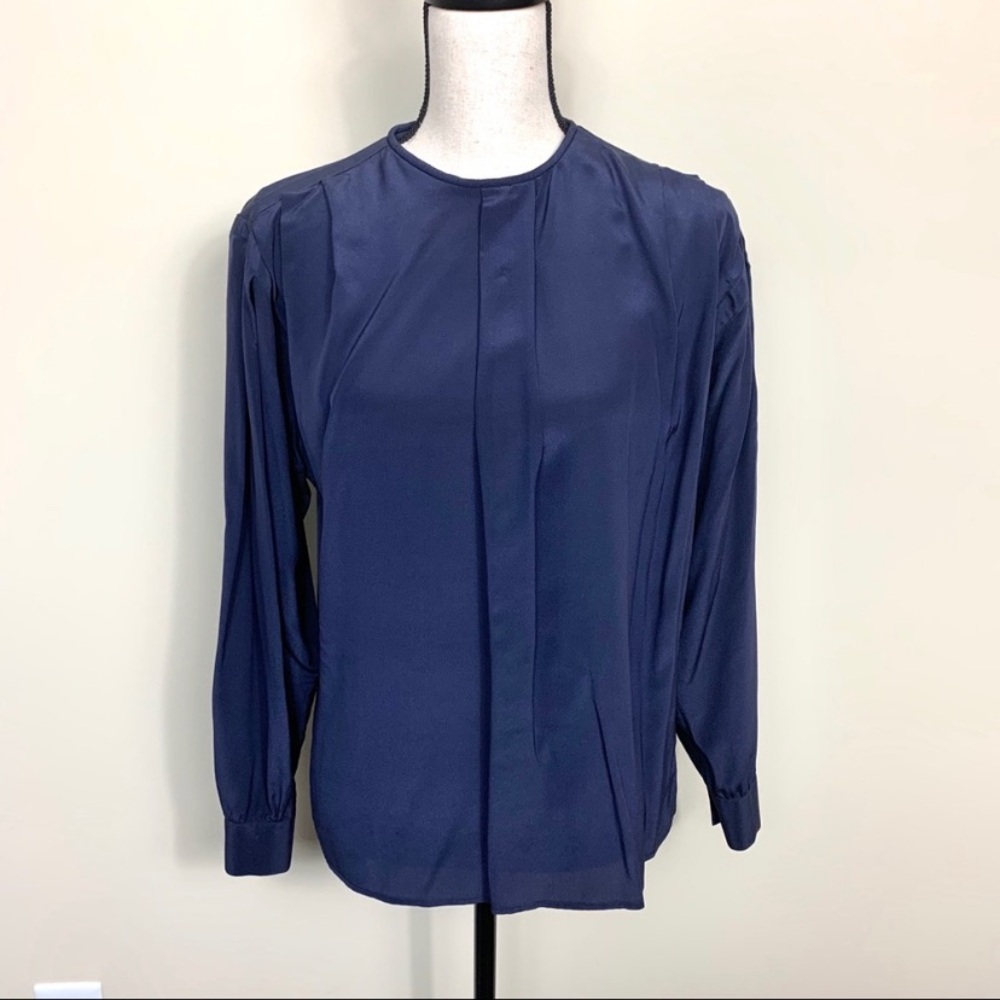 Vintage Giorgio Armani Navy Blue 100% Silk Shirt
